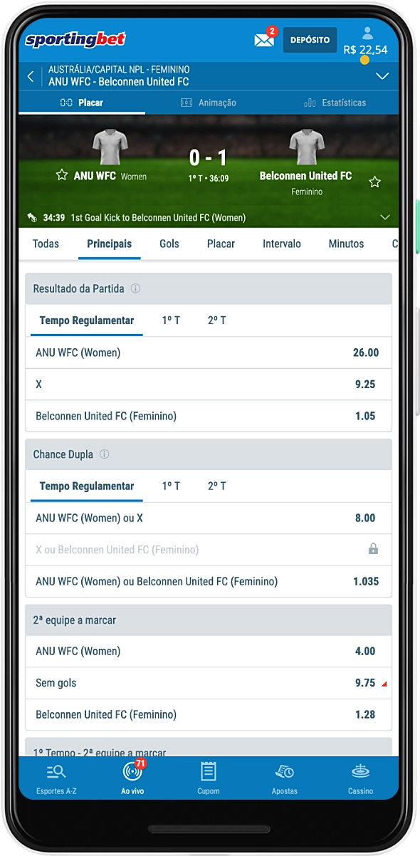 O aplicativo móvel da Sportingbet oferece uma variedade de opções de apostas esportivas para usuários do Brasil