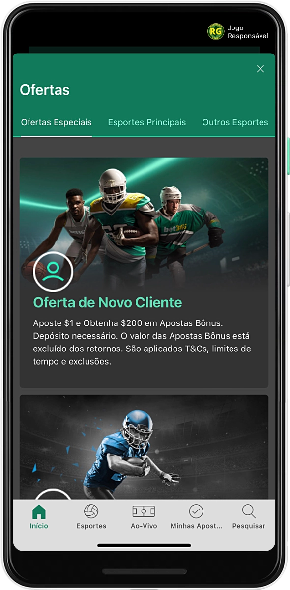 Há vários tipos de bônus e promoções disponíveis para usuários do Brasil no aplicativo da Bet365