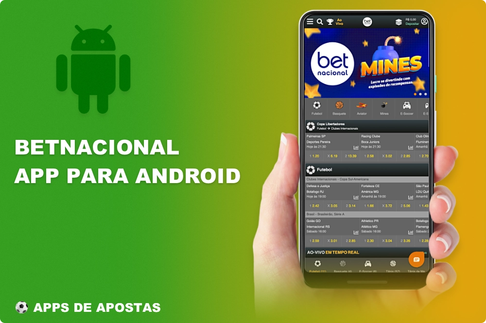 O aplicativo Android do Betnacional é o melhor para apostas esportivas no Brasil