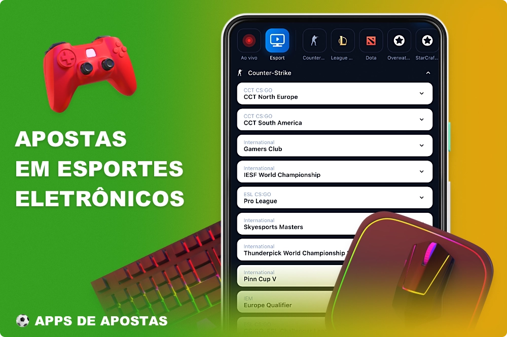 As apostas no Cybersport no aplicativo 1win estão disponíveis para todos os usuários do Brasil