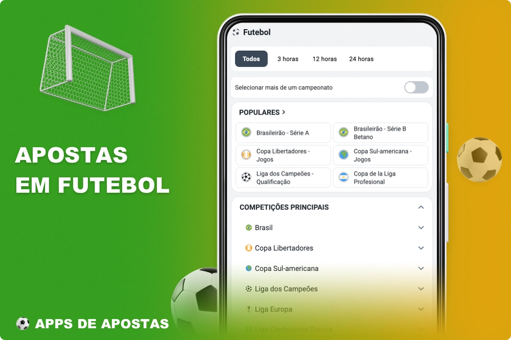 Usando o aplicativo Betano, você pode apostar em torneios e campeonatos populares de futebol