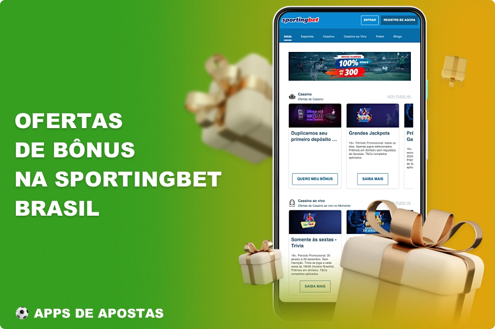 O aplicativo móvel de apostas esportivas e cassino da Sportingbet oferece uma variedade de bônus e promoções para usuários do Brasil