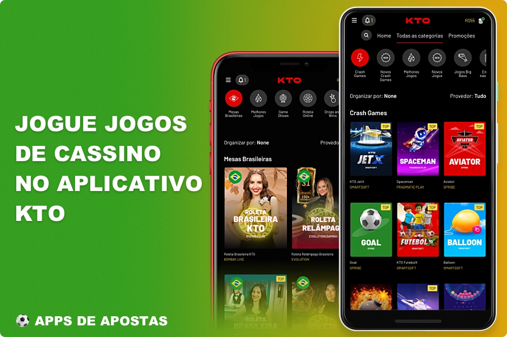 O aplicativo KTO oferece aos usuários do Brasil um cassino on-line com centenas de jogos de azar, incluindo caça-níqueis e jogos com crupiê ao vivo