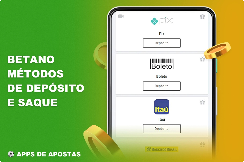 O aplicativo móvel Betano oferece uma variedade de opções de pagamento que os usuários do Brasil podem usar para fazer depósitos e saques