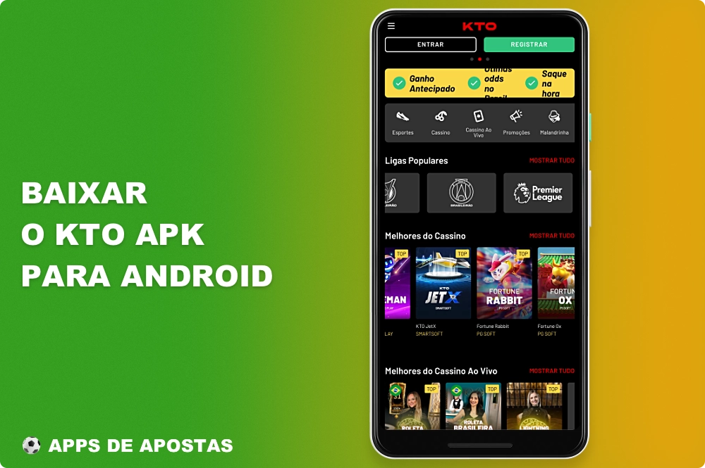 Você pode baixar o aplicativo móvel KTO para Android em praticamente qualquer dispositivo moderno