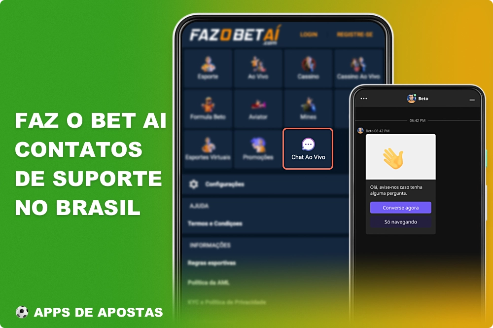 Usando o aplicativo Fazobetai, é possível entrar em contato com o suporte ao cliente do Brasil