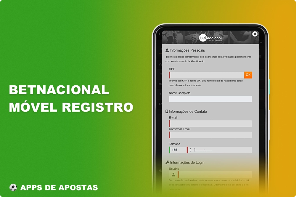 O registro no aplicativo Betnacional permite que um usuário do Brasil acesse todos os recursos e funcionalidades do aplicativo
