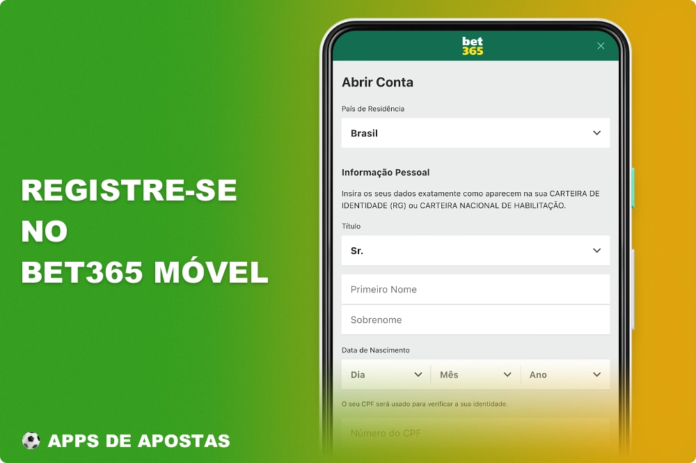 O registro no aplicativo Bet365 dá aos usuários do Brasil acesso total a todos os recursos do aplicativo