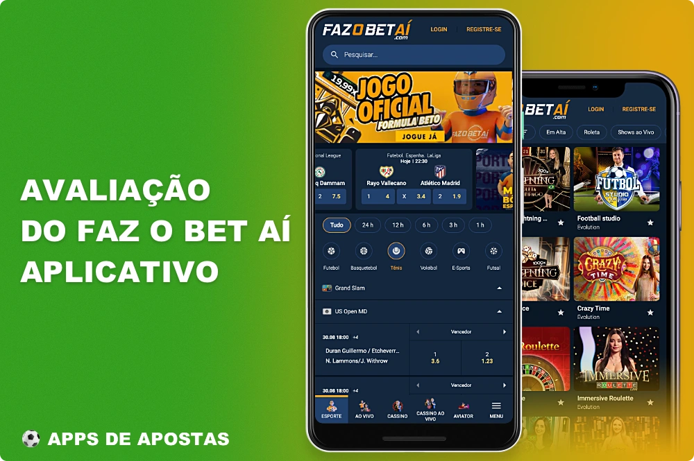 Aplicativo móvel Fazobetai para apostas esportivas e cassino no Brasil