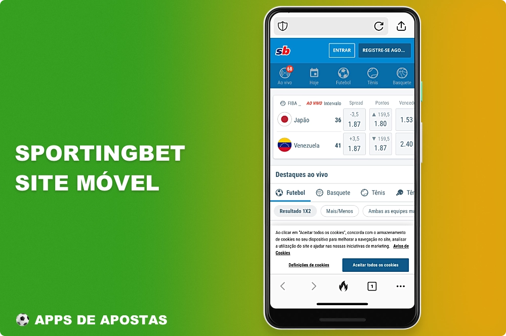 A versão móvel do site da Sportingbet é uma ótima alternativa para todos aqueles que, por qualquer motivo, não querem ou não podem instalar o aplicativo