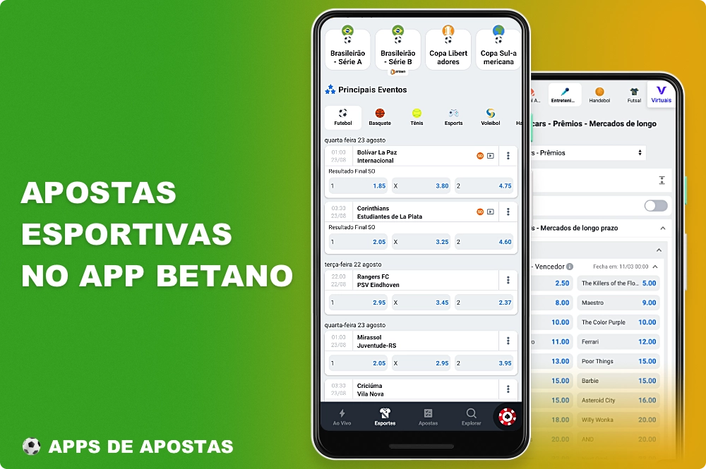 O aplicativo móvel do Betano oferece uma ampla gama de linhas de apostas em uma variedade de esportes