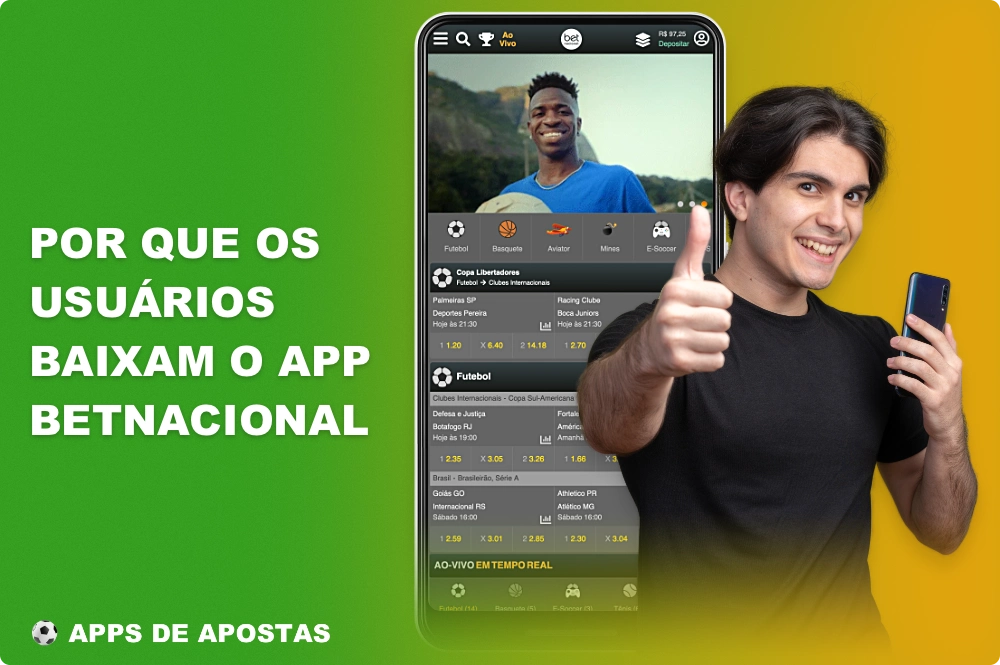 O aplicativo móvel Betnacional para apostas esportivas no Brasil tem uma série de vantagens que o tornam muito popular