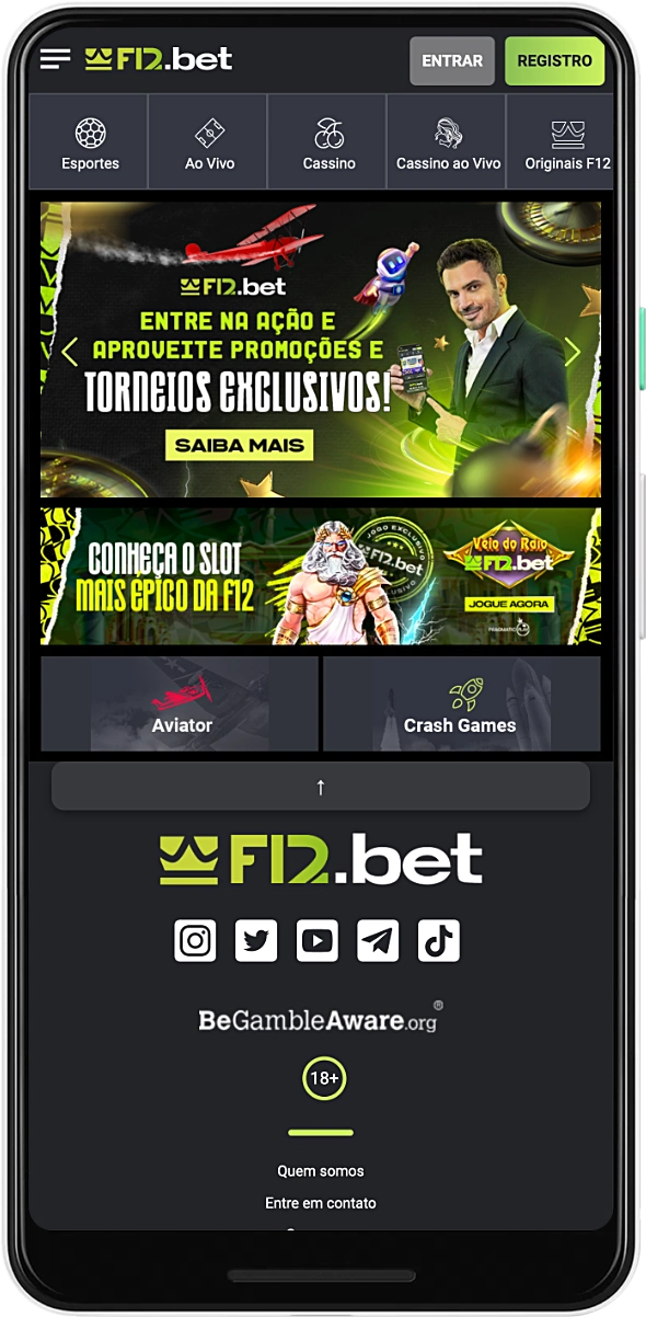 O aplicativo F12 Bet está disponível para usuários de Android e iOS no Brasil