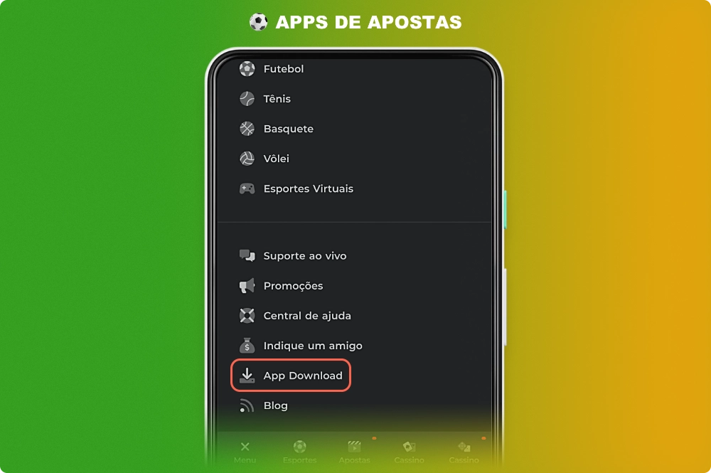 Você pode baixar o aplicativo Bet7k para Android na seção especial da versão móvel do site