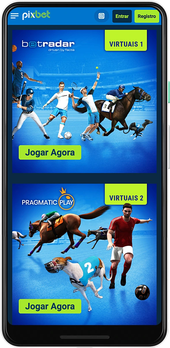 O aplicativo móvel Pixbet permite que você aposte em esportes virtuais