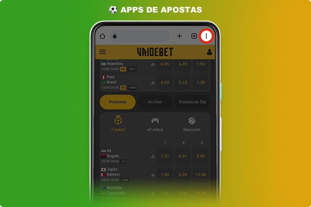 O aplicativo móvel VaideBet para Android está disponível no site oficial da empresa de apostas