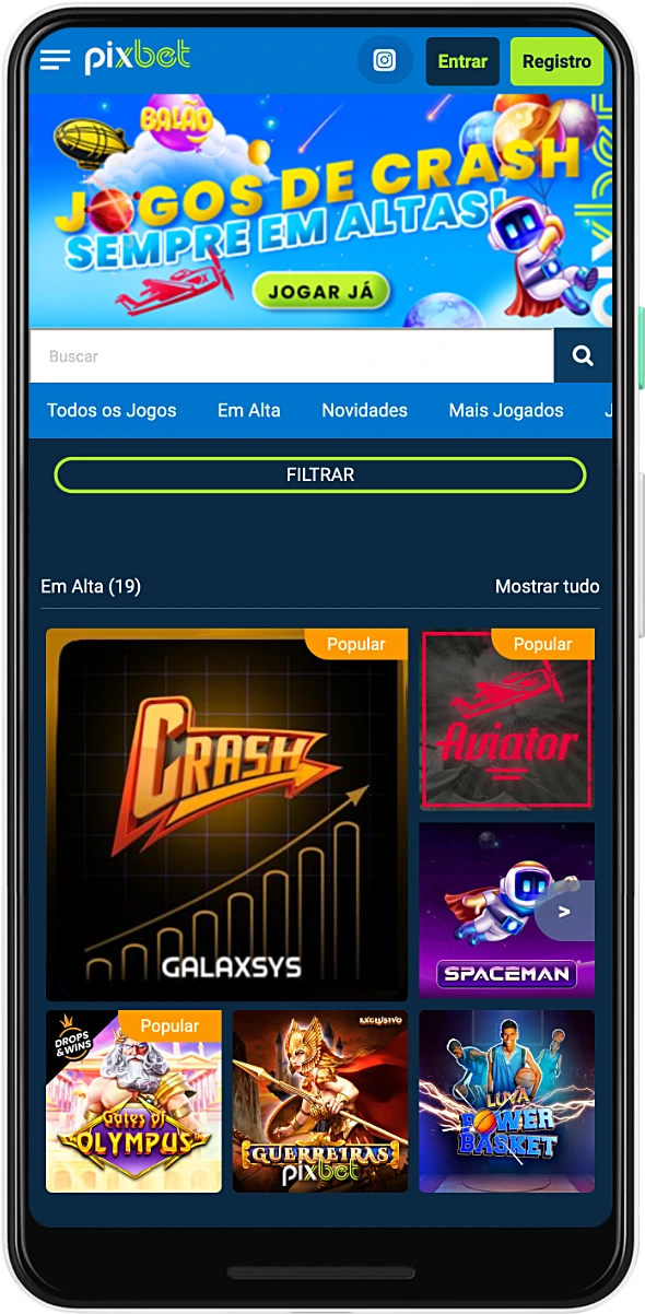 O aplicativo de cassino on-line da Pixbet contém centenas de máquinas caça-níqueis emocionantes e outros jogos de azar