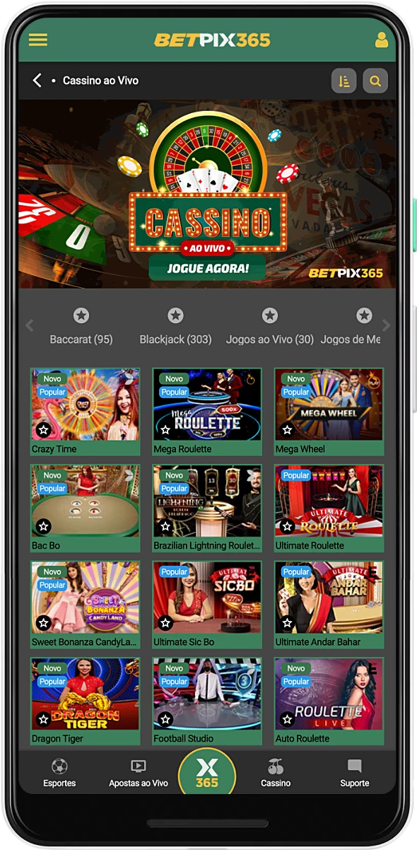 O cassino móvel no aplicativo BetPix365 lhe dá acesso a centenas de atividades de jogos de azar