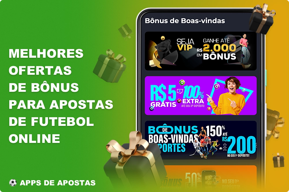 Aplicativos de apostas em futebol oferecem aos jogadores brasileiros generosos bônus de boas-vindas