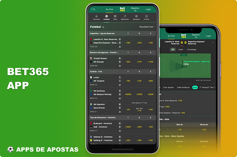 O aplicativo de apostas de futebol da Bet365 é um dos favoritos entre os apostadores brasileiros