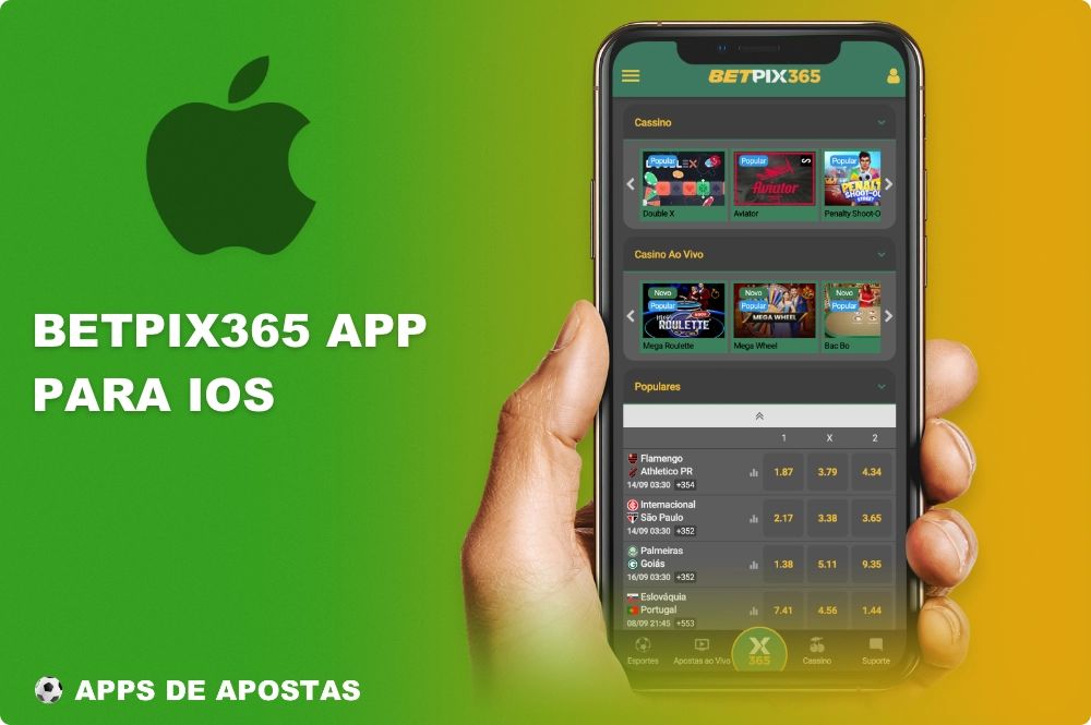 O aplicativo móvel BetPix365 para iOS foi projetado com o sistema operacional em mente