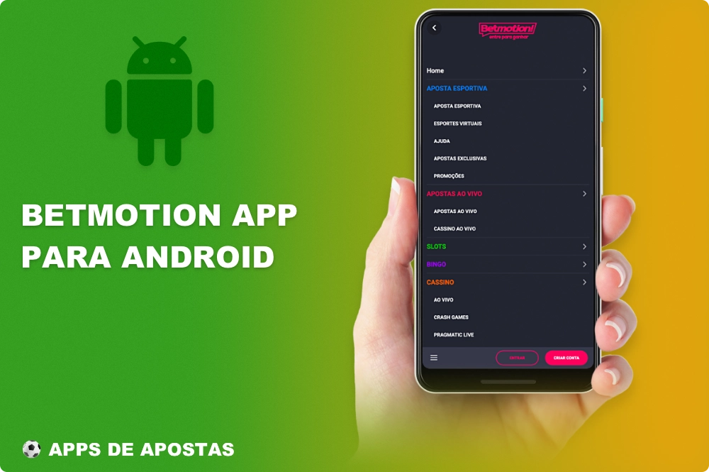 O aplicativo móvel Betmotion Android é compatível com todos os smartphones e tablets Android atuais