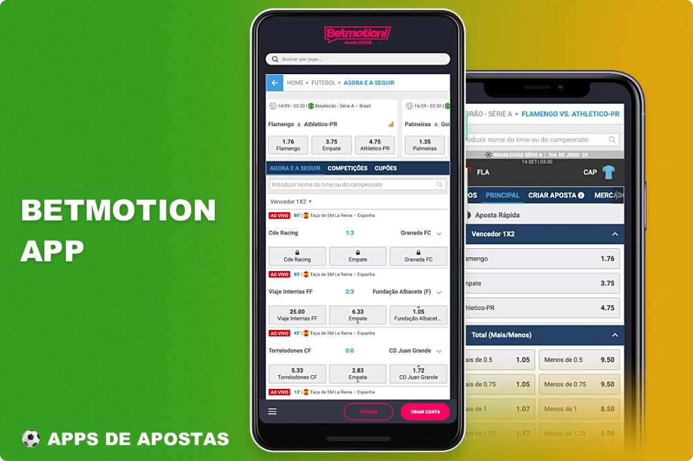 O aplicativo de apostas em futebol do Betmotion se destaca particularmente dos demais com sua interface simples e fácil de usar