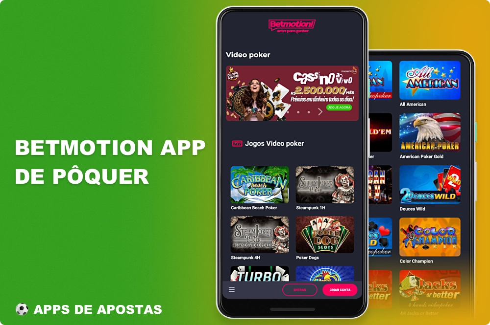 Usando o aplicativo Betmotion, os usuários do Brasil podem jogar pôquer enquanto competem com outros jogadores de todo o mundo