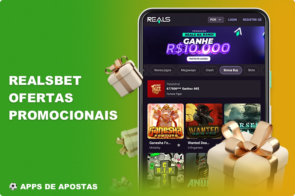 O aplicativo móvel da Realsbet oferece aos usuários brasileiros vários bônus e promoções