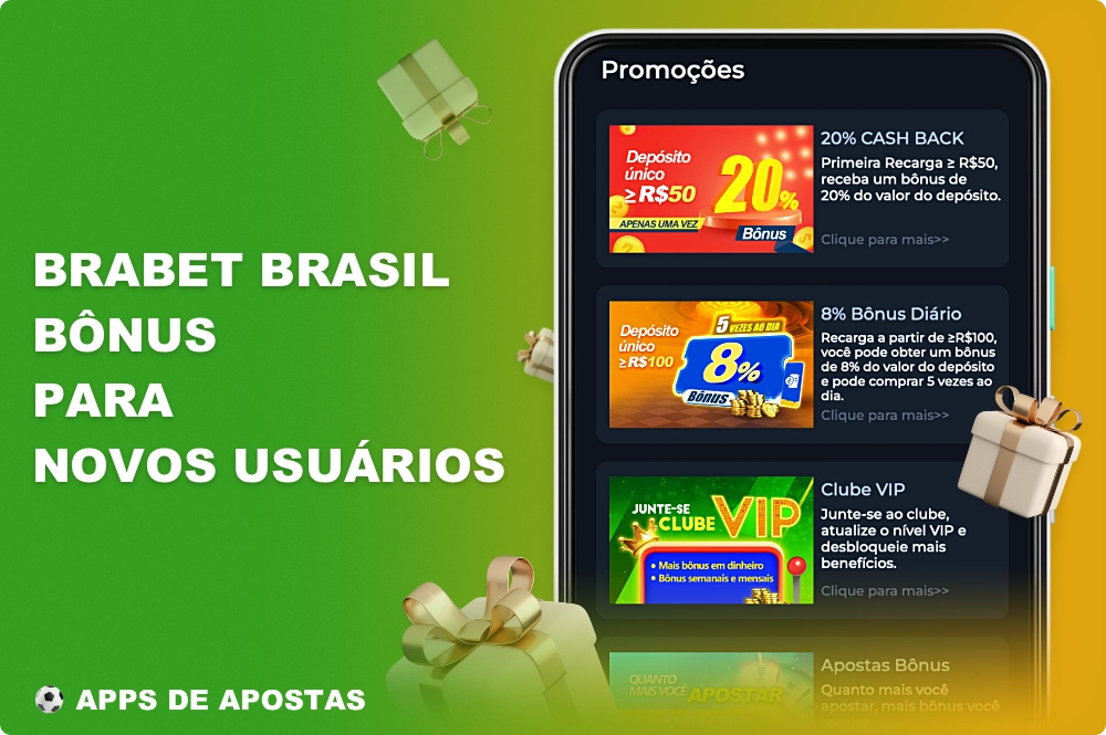 Os usuários brasileiros encontrarão muitos bônus e promoções diferentes no aplicativo móvel Brabet