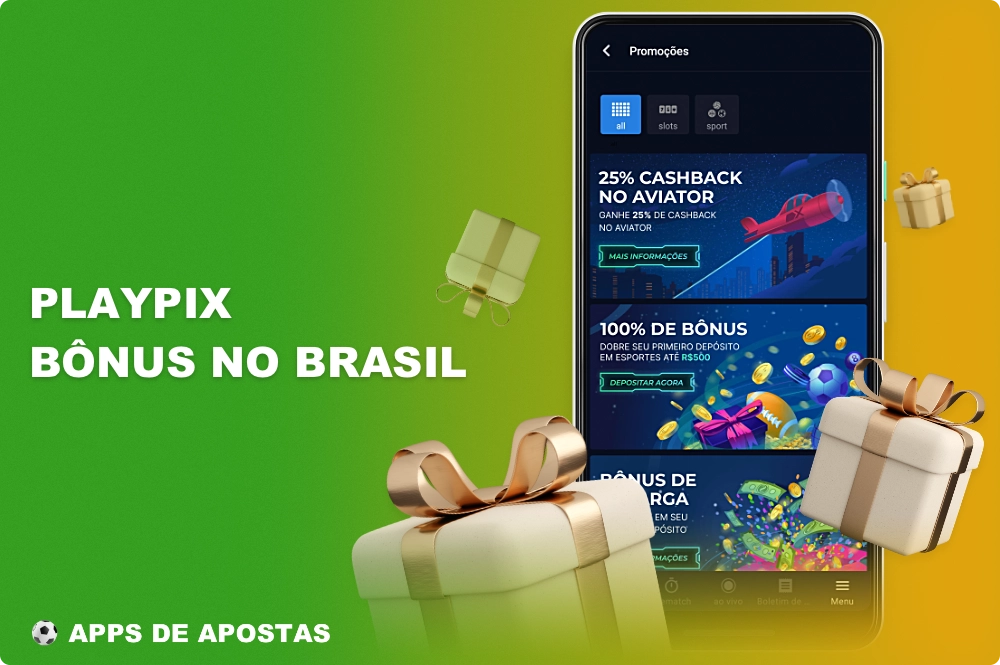 Os bônus e as promoções no aplicativo Playpix estão disponíveis para usuários novos e atuais do Brasil