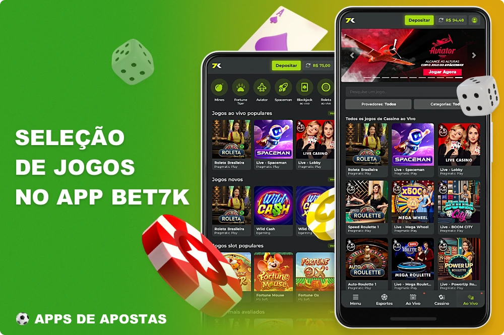 O cassino móvel Bet7k oferece aos brasileiros uma grande variedade de entretenimento em jogos de azar, incluindo máquinas caça-níqueis, jogos com crupiê ao vivo e muito mais
