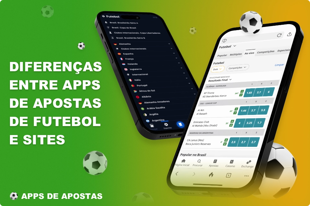 Os aplicativos móveis e os sites de apostas de futebol têm muito em comum, mas cada plataforma também tem suas próprias características