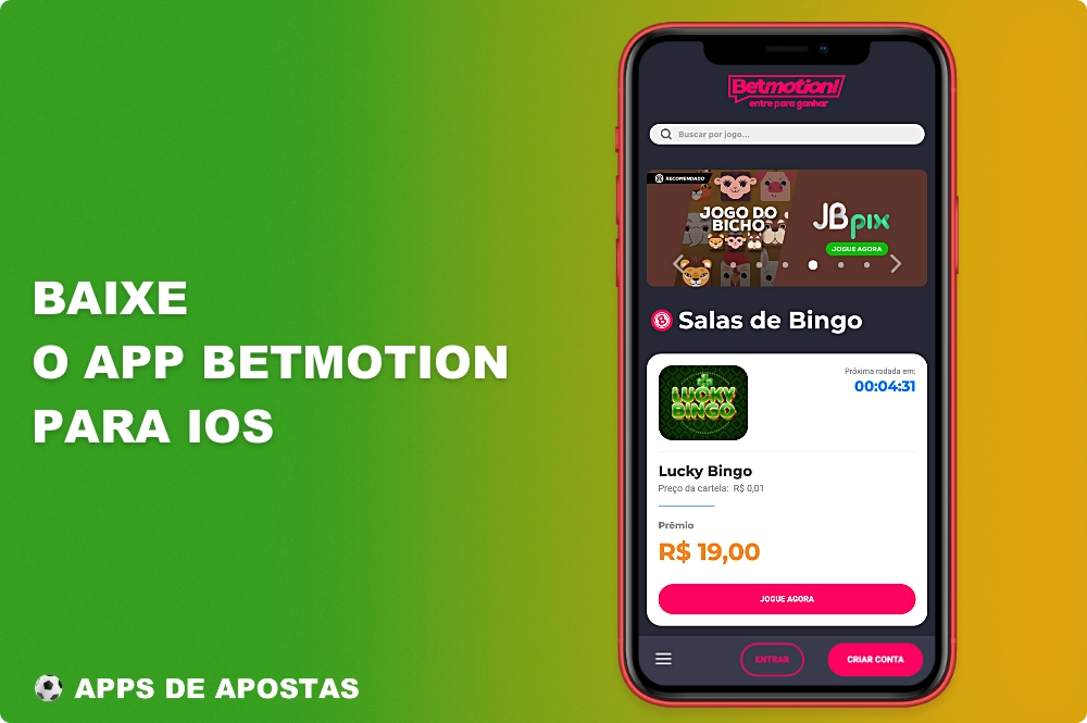 O aplicativo Betmotion iOS pode ser baixado para iPhone e iPad
