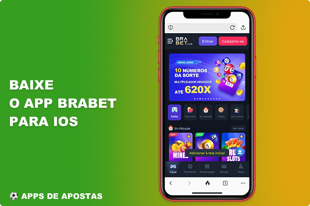 Você pode baixar o aplicativo móvel Brabet para iOS no iPhone e no iPad