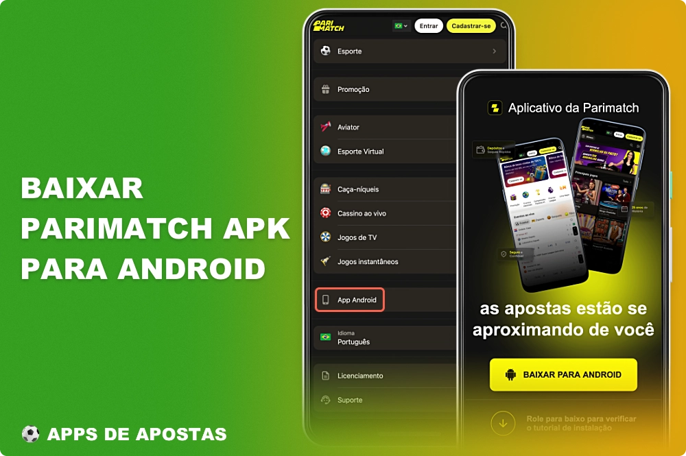 Faça o download do aplicativo Parimatch para Android no site oficial da plataforma de apostas esportivas e cassino no Brasil