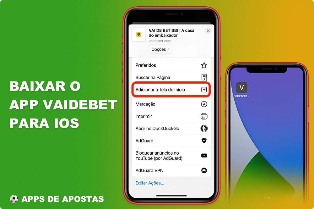 O aplicativo móvel VaideBet para iOS está disponível no site oficial da plataforma