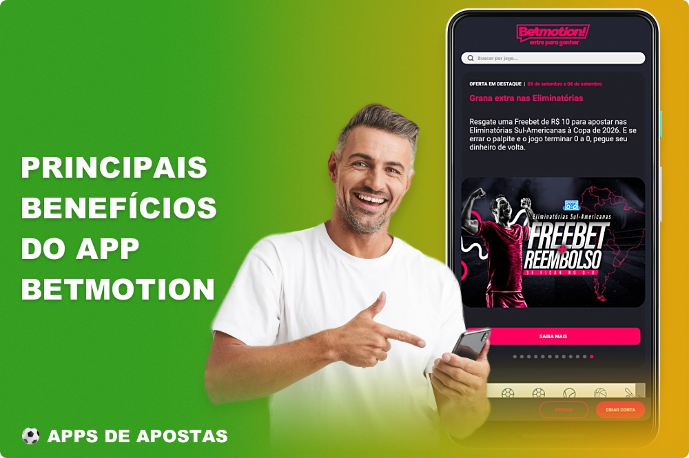O aplicativo móvel de apostas esportivas e cassino do Betmotion tem muitas vantagens que o tornaram muito popular entre os apostadores brasileiros