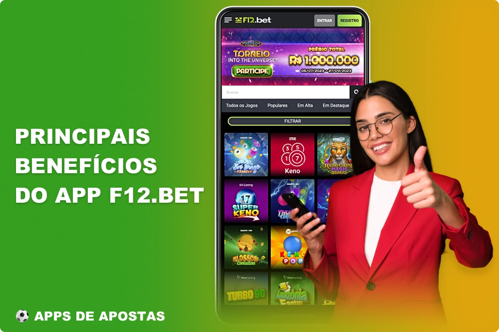 O aplicativo móvel F12 Bet para apostas no Brasil tem uma série de vantagens que o tornam muito popular entre os apostadores locais