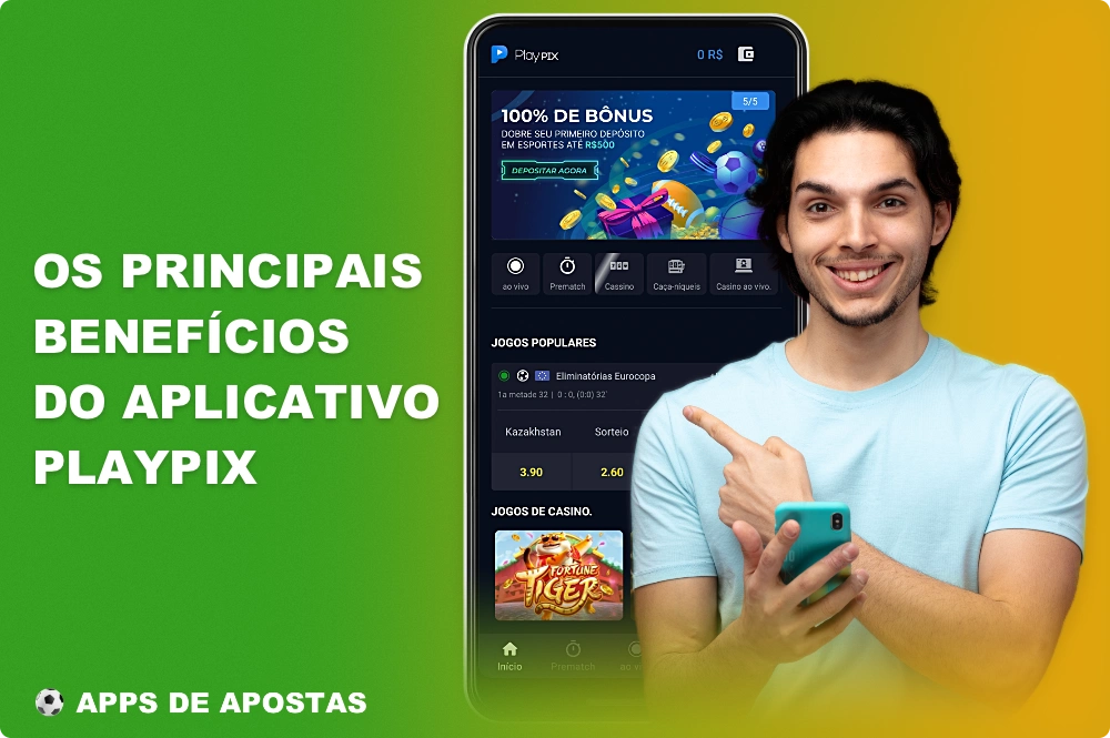 O aplicativo móvel da Playpix tem uma série de vantagens que fazem com que os usuários brasileiros o escolham para apostas esportivas e jogos de cassino