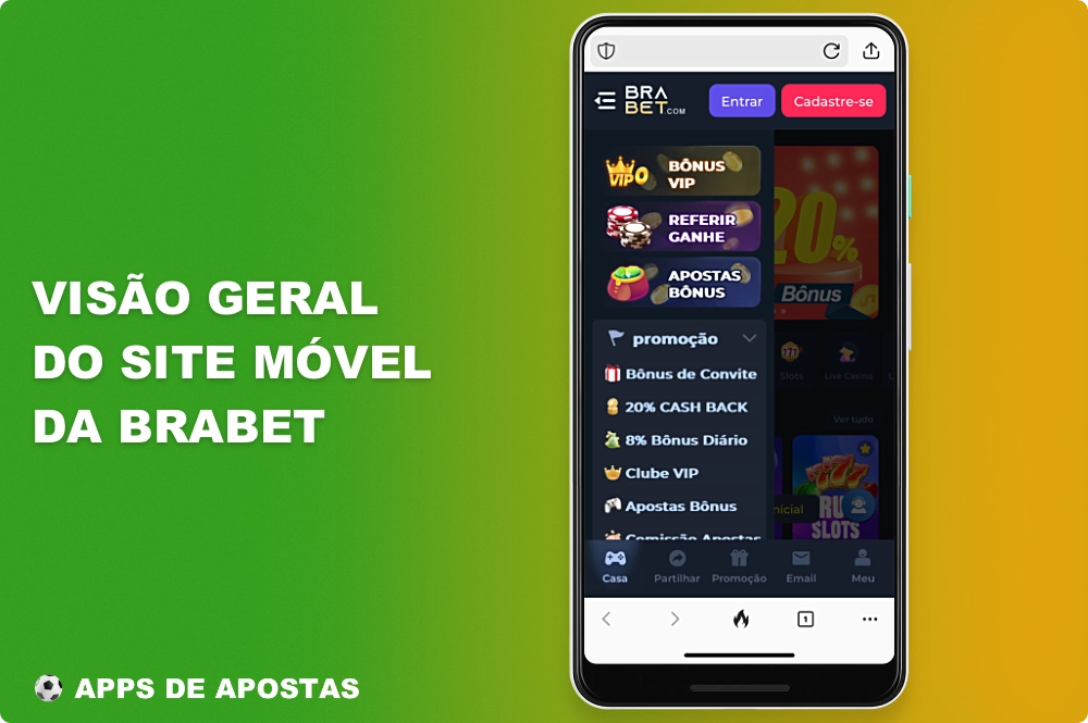 A versão móvel do site da Brabet é ótima para todos os brasileiros que, por qualquer motivo, não querem ou não podem instalar o aplicativo em seus smartphones