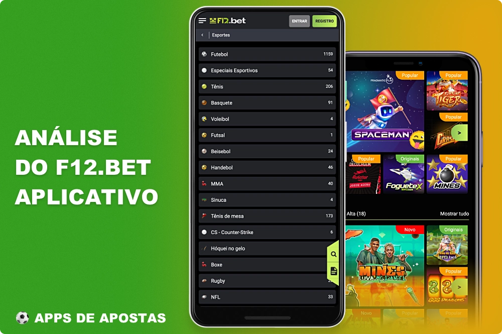 O aplicativo móvel F12 Bet é um dos melhores para apostas esportivas e cassino no Brasil