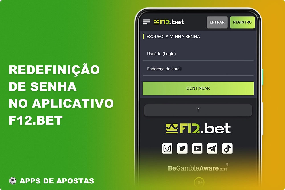 Usando o aplicativo F12 Bet, os usuários do Brasil podem recuperar o acesso à sua conta