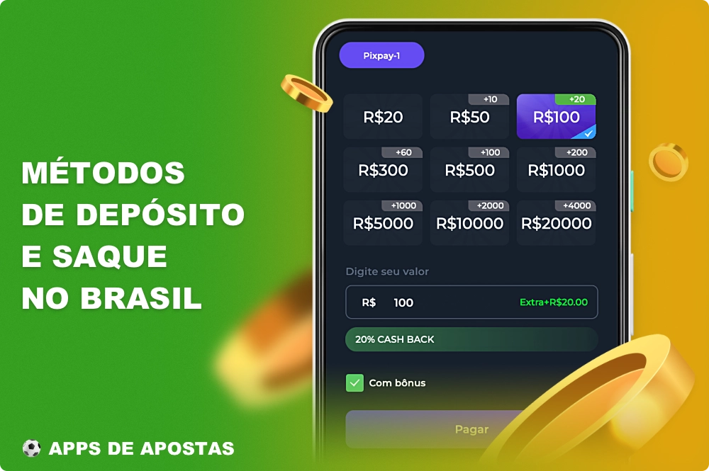 Você pode depositar e sacar dinheiro do aplicativo Brabet usando o sistema de pagamento mais popular do Brasil