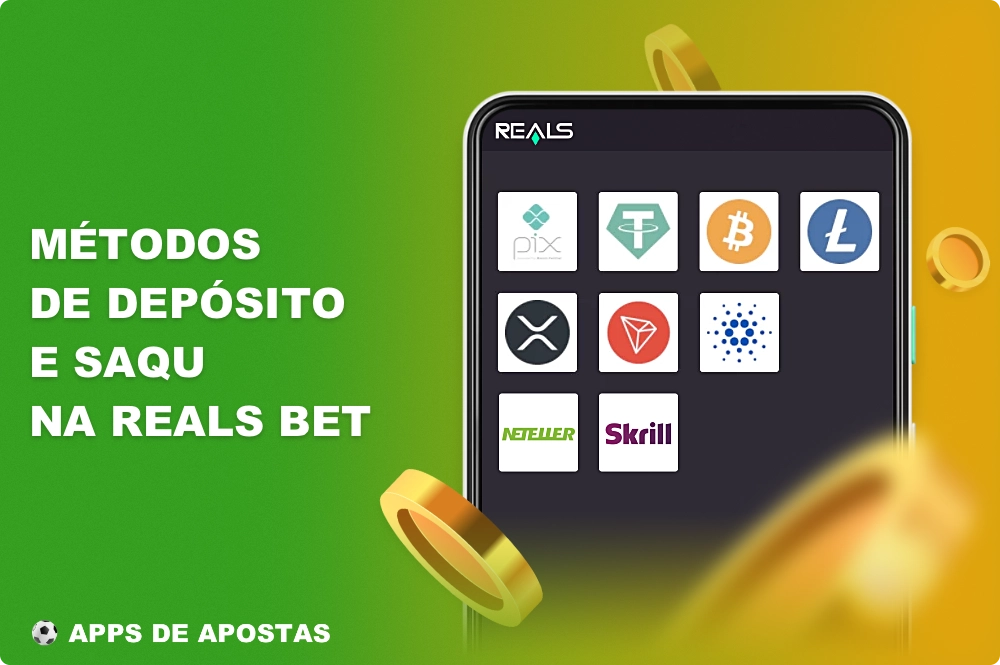 O aplicativo móvel da Realsbet oferece várias opções de pagamento que podem ser usadas para depósitos e saques no Brasil