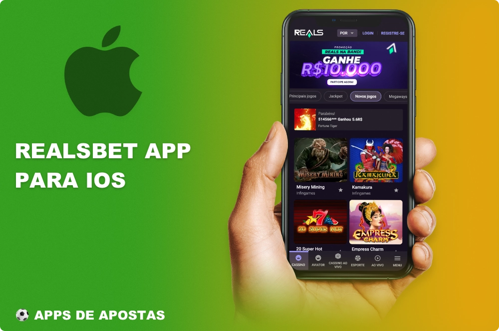 O aplicativo móvel da Realsbet para iOS pode ser usado tanto no iPhone quanto no iPad