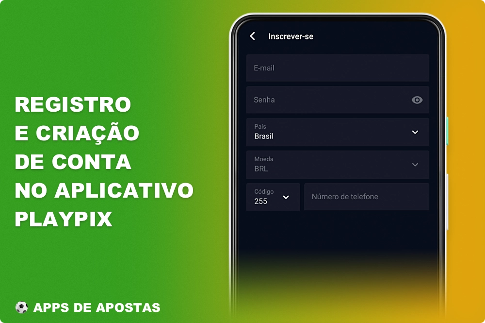 O cadastro no aplicativo Playpix permite que o usuário brasileiro acesse todos os recursos e funcionalidades da plataforma de apostas esportivas