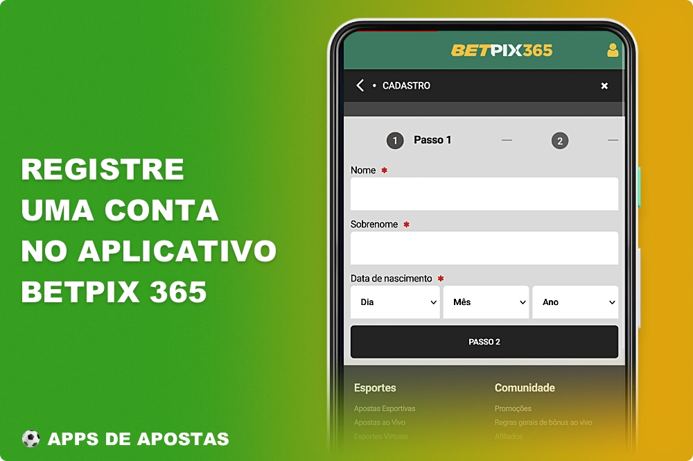 O registro no aplicativo BetPix365 é uma etapa necessária se o usuário quiser apostar dinheiro real