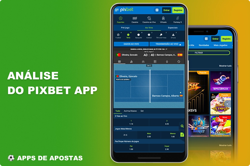 O aplicativo móvel da Pixbet permite que usuários do Brasil apostem em esportes e cassinos