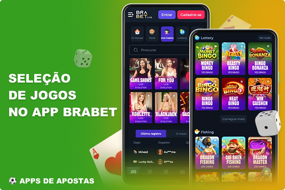 O aplicativo móvel Brabet oferece aos usuários brasileiros uma ampla gama de jogos de cassino que estão disponíveis para todos os usuários registrados